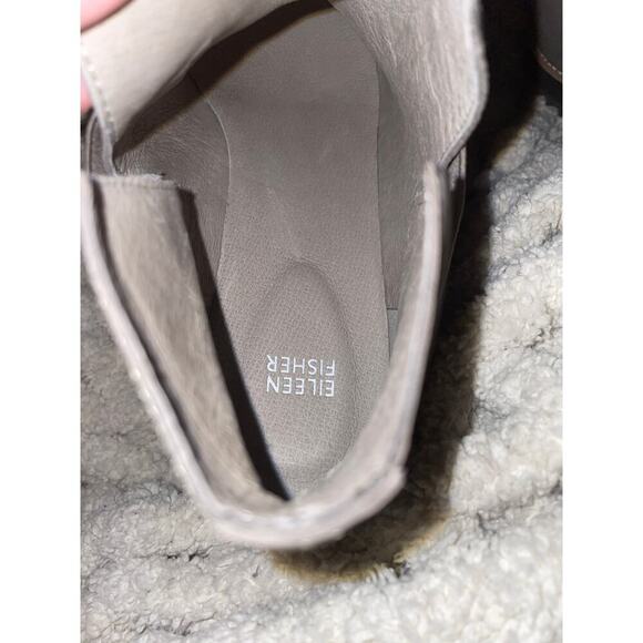 Eileen Fisher Women's Lark Leather Gray Suede Wedge Heel Booties 12 Slip On - Picture 7 of 10